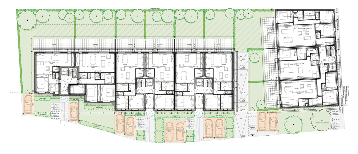Residentie Jan Breydel - Plannen bovengrondse garage